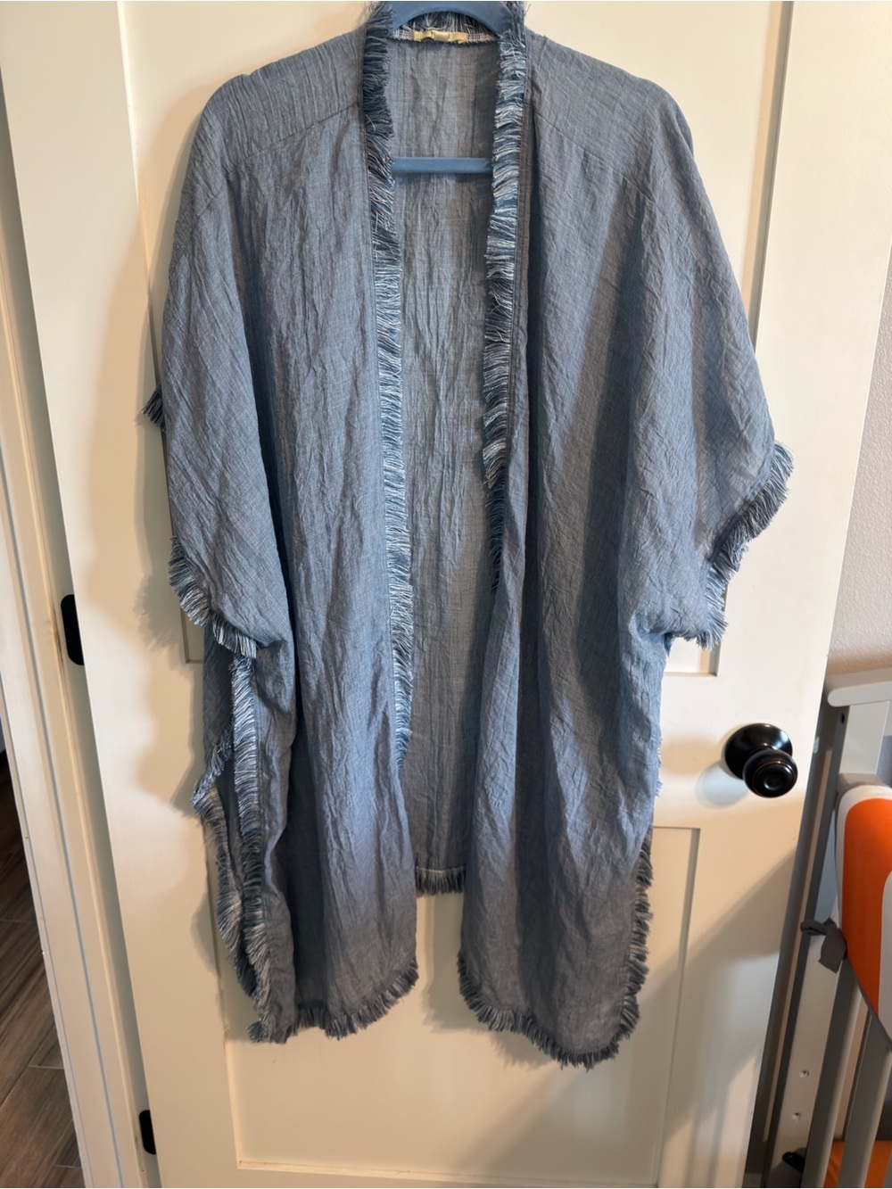 Kori Blue Fringe Kimono Jacket